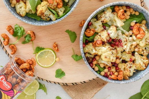 Bloemkoolsalade met groene tahini en Ahorn Harissa Cishews
